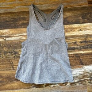 Lululemon Glide and Stride Tank 8 Blue Pullover Built-in Bra Scoop Neck